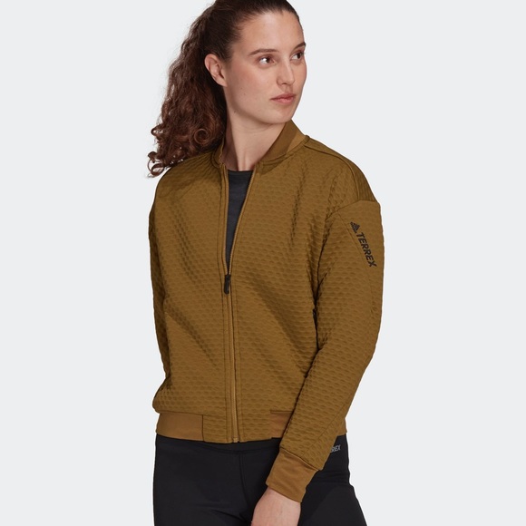 Adidas || Terrex Wild Moss Hiking Fleece Bomber Jacket - Picture 2 of 4